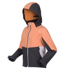 Kurtka turystyczna dla dzieci Regatta Haydenbury. Szare kurtki i płaszcze dla dziewczynek Regatta, bez wzorów, z poliesteru, z kapturem. Za 172.00 zł.