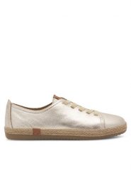 Lasocki Espadryle WI16-BENTA-01 Złoty. Żółte espadryle damskie Lasocki, bez wzorów, ze skóry, bez obcasa, bez zapięcia. Za 199.99 zł.