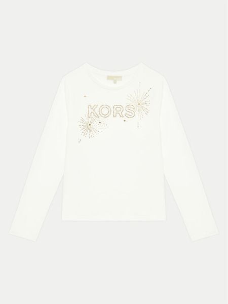 MICHAEL KORS KIDS Bluzka R30142 D Biały Regular Fit. Białe bluzki dla dziewczynek MICHAEL KORS KIDS, bez wzorów, z bawełny, bez ramiączek. Za 189.99 zł.