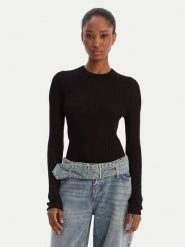 HUGO Sweter Somya_B 50554221 Czarny Slim Fit. Czarne swetry damskie Hugo, s, bez wzorów, z wiskozy, bez kołnierzyka, bez ramiączek, bez kaptura. Za 449.99 zł.