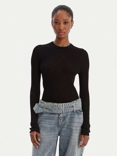 HUGO Sweter Somya_B 50554221 Czarny Slim Fit. Czarne swetry damskie Hugo, m, bez wzorów, z wiskozy, bez kołnierzyka, bez ramiączek, bez kaptura. Za 449.99 zł.