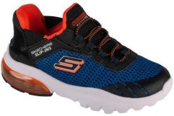 Buty sportowe Sneakersy chłopięce, Slip-Ins: Razor Air - Hyper-Brisk. Niebieskie trampki i tenisówki chłopięce Skechers, bez wzorów, z materiału, sportowe, przed kostkę, bez zapięcia. Za 239.99 zł.