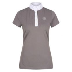 Damska koszulka polo na zawody Euro-Star Hannah. Brązowe koszule damskie EURO-STAR, bez wzorów, eleganckie, bez kołnierzyka, bez ramiączek. Za 207.50 zł.