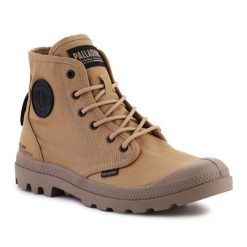 Buty Palladium Pampa Hi Htg Supply M 77356-227-M brązowe. Brązowe trampki męskie z aplikacjami, z materiału, bez zapięcia. Za 585.80 zł.