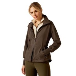 Wodoodporna kurtka jeździecka dla kobiet Ariat Estrade Softshell. Brązowe kurtki damskie Ariat, l, bez wzorów, z elastanu, bez kaptura. Za 905.50 zł.