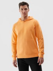4F Bluza dresowa nierozpinana z kapturem męska - pomarańczowa M. Brązowe bluzy męskie 4f, m, bez wzorów, z bawełny, z kapturem. W wyprzedaży za 119.99 zł.