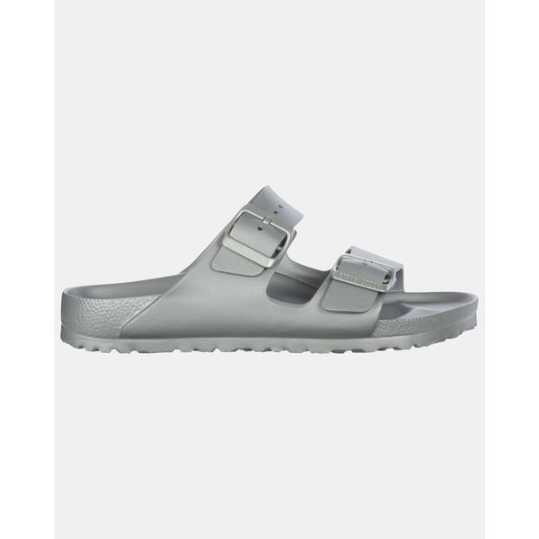 Klapki Birkenstock Arizona Eva Damskie. Szare klapki damskie Birkenstock, bez wzorów, z materiału, bez obcasa. Za 329.99 zł.
