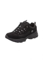 Buty sportowe Sneakersy damskie, Skechers I-Conik. Czarne obuwie sportowe damskie Skechers, bez wzorów, z materiału, trekkingowe. Za 269.99 zł.