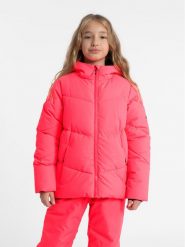4F Kurtka narciarska 4FJAW23TTJAF293 Różowy Regular Fit. Czerwone buty zimowe dziewczęce 4f, bez wzorów, z syntetyku, bez kaptura. Za 259.99 zł.