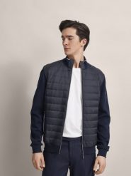 Bugatti bluza z kapturem Mężczyźni Sztuczne włókno niebieski, S. Niebieskie bluzy męskie Bugatti, m, bez wzorów, z dzianiny, z kapturem. Za 749.95 zł.