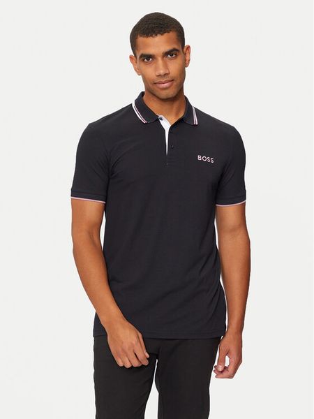 Boss Polo Paddy Pro 50469102 Granatowy Regular Fit. Niebieskie koszulki polo męskie Boss, m, bez wzorów, z syntetyku, bez ramiączek. Za 319.99 zł.