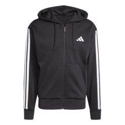 Bluza Polarowa Adidas Czarna i Biała. Czarne bluzy sportowe męskie Adidas, m, bez wzorów, z materiału, bez kaptura. Za 276.60 zł.