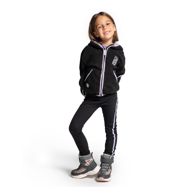 Legginsy dziecięce turystyczne ocieplane Lemon Explore ZL4 czarne. Czarne legginsy dla dziewczynek LEMON explore, bez wzorów, z dresówki, długie. Za 89.90 zł.