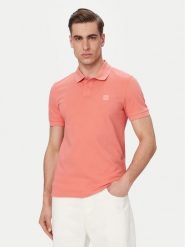 BOSS Polo Passenger 50507803 Czerwony jasny Slim Fit. Czerwone koszulki polo męskie Boss, m, bez wzorów, z bawełny, bez ramiączek. Za 399.99 zł.