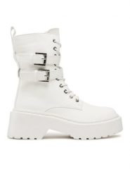 DeeZee Trapery WS5656-01 Biały. Białe śniegowce i trapery damskie DeeZee, ze skóry. Za 179.99 zł.