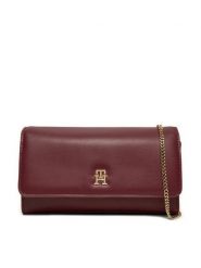 Tommy Hilfiger Torebka AW0AW16891 Bordowy. Czerwone torebki do ręki damskie Tommy Hilfiger, bez wzorów, ze skóry, wizytowe, bez dodatków. Za 349.99 zł.