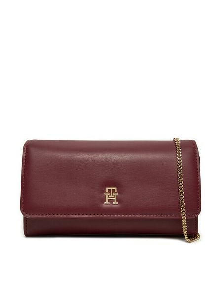 Tommy Hilfiger Torebka AW0AW16891 Bordowy. Czerwone torebki do ręki damskie Tommy Hilfiger, bez wzorów, ze skóry, wizytowe, bez dodatków. Za 349.99 zł.