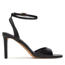 Sandały Aldo. Czarne sandały damskie Aldo, bez wzorów, bez obcasa, na szpilce, bez zapięcia. Za 339.99 zł.