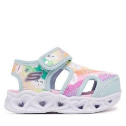 Sandały Skechers. Niebieskie sandały dziewczęce Skechers, bez zapięcia. Za 129.99 zł.
