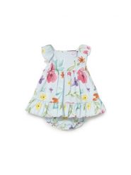 Mayoral Sukienka letnia 1812 Błękitny Regular Fit. Niebieskie sukienki dla dziewczynek Mayoral, na lato, bez wzorów, z bawełny, bez ramiączek. Za 144.99 zł.