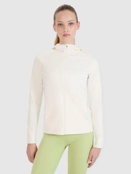 4F Bluza treningowa regular szybkoschnąca damska - biała XL. Białe bluzy damskie 4f, xl, bez wzorów, z dzianiny, sportowe, bez kołnierzyka, bez ramiączek, z kapturem. W wyprzedaży za 139.99 zł.