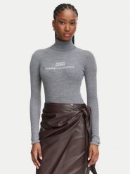 Elisabetta Franchi Golf MK-18B-66E2-V320 Szary Slim Fit. Szare swetry damskie Elisabetta Franchi, bez wzorów, z wełny, bez kołnierzyka, bez ramiączek, bez kaptura. Za 1,369.00 zł.