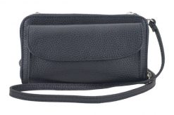 Listonoszka portfel 2w1 BARBERINI'S czarna 909-1. Czarne portfele damskie Barberinis, bez wzorów, ze skóry. Za 159.99 zł.