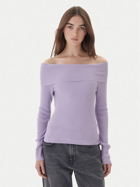 Kontatto Sweter 3M0813C Fioletowy Regular Fit. Fioletowe swetry damskie Kontatto, m, bez wzorów, z syntetyku, bez kołnierzyka, bez ramiączek, bez kaptura. Za 235.99 zł.