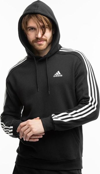 Adidas Bluza męska adidas Essentials Fleece 3-Stripes Hoodie czarna IB4028 S. Czarne bluzy męskie Adidas, m, bez wzorów, bez kaptura. Za 222.25 zł.