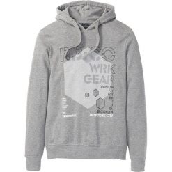 Bluza z kapturem i odblaskowymi elementami Slim Fit bonprix szary melanż. Bluzy męskie marki bonprix. Za 74.99 zł.
