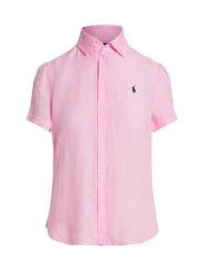 Polo Ralph Lauren Koszula 211973366501 Różowy jasny Regular Fit. Czerwone bluzki damskie Polo Ralph Lauren, m, bez wzorów, ze lnu, bez kołnierzyka, bez ramiączek. Za 729.99 zł.