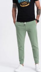 Ombre Spodnie męskie dresowe typu jogger - zielone V3 OM-PABS-0173 XXL. Zielone spodnie sportowe męskie Ombre, m, bez wzorów, z dresówki. Za 89.99 zł.