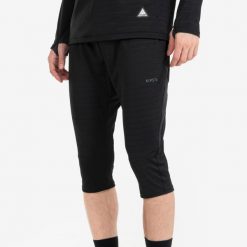 Spodnie piłkarskie Kipsta CLR 3/4. Czarne spodnie sportowe męskie KIPSTA, l, bez wzorów, z elastanu, na fitness i siłownię. Za 99.99 zł.