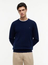 Tommy Hilfiger sweter z dzianiny Mężczyźni Bawełna (100%) niebieski, XXL. Niebieskie swetry przez głowę męskie Tommy Hilfiger, m, bez wzorów, z bawełny, bez kołnierzyka. Za 529.95 zł.