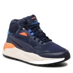 Sneakersy Puma. Niebieskie półbuty chłopięce Puma, bez wzorów, bez zapięcia. Za 199.99 zł.