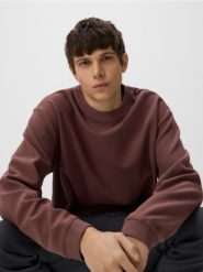 Longsleeve boxy - jasnofioletowy. Fioletowe bluzki z długim rękawem męskie Reserved, l, bez wzorów, z bawełny, bez kołnierzyka. Za 99.99 zł.