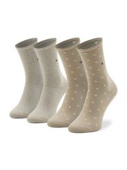 Tommy Hilfiger Skarpety długie 100001493 Beżowy. Brązowe skarpety damskie Tommy Hilfiger, bez wzorów, z materiału. Za 59.99 zł.