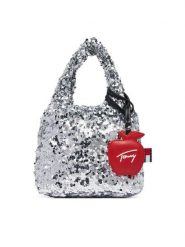 Tommy Jeans Torebka Tjw Bodega Sequins Shopper AW0AW19091 Srebrny. Szare torebki shopper damskie Tommy Jeans, bez wzorów, z jeansu, bez dodatków. Za 489.99 zł.