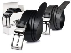 Beltimore pasek męski skórzany dwustronny czarno-szary W11 : Kolory - czarny, Rozmiar pasków - r.90-105 cm. Czarne paski damskie bez wzorów, ze skóry, wizytowe. Za 59.90 zł.