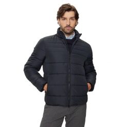 Kurtka puchowa zapinana na zamek Geox Magnete. Niebieskie kurtki męskie Converse, na zimę, l, bez wzorów, z materiału, outdoorowe. Za 587.50 zł.