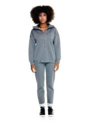 Bluza z zamek błyskawiczny na co dzień na siłownię. Brązowe bluzy damskie LEONE 1947 APPAREL, l, bez wzorów, z dresówki, bez kaptura. Za 252.56 zł.