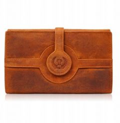 Paolo Peruzzi Portfel damski skórzany large orange vintage T-134-HOR. Pomarańczowe portfele damskie Paolo Peruzzi, bez wzorów. Za 173.06 zł.