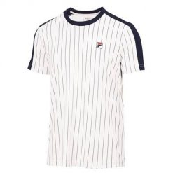 Koszulka treningowa męska Fila Stripes Jascha 2. Białe koszulki sportowe męskie Fila, m, bez wzorów, bez kołnierzyka, bez ramiączek. Za 304.00 zł.