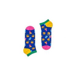 Skarpetki Happy Socks - Hamburger Low (HAM05-6000). Szare skarpety męskie Happy Socks, w kolorowe wzory, z bawełny. Za 27.90 zł.