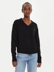 Calvin Klein Jeans Sweter Embro Badge J20J224632 Czarny Regular Fit. Czarne swetry damskie Calvin Klein Jeans, xs, bez wzorów, z bawełny, bez kołnierzyka, bez ramiączek, bez kaptura. Za 269.99 zł.