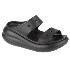 Mules Femme Mules Crocs CLASSIC CRUSH SANDAL Noir Noir. Czarne klapki damskie Crocs, bez wzorów, z materiału, bez obcasa. Za 292.00 zł.