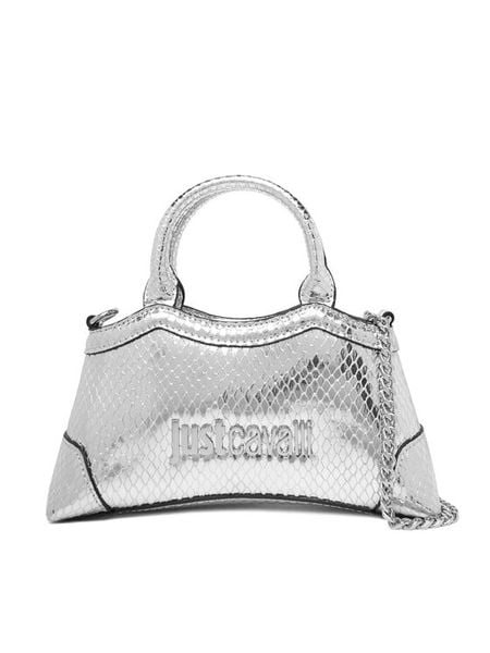 Just Cavalli Torebka 79RA4BZ1 ZS816 Srebrny. Szare torebki do ręki damskie Just Cavalli, bez wzorów, ze skóry, bez dodatków. Za 469.99 zł.