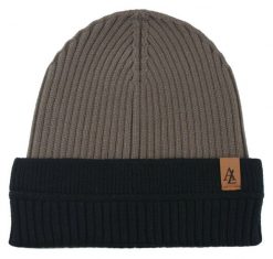 Jesienno-Zimowa Czapka (beanie) – Alties - Beżowa z Czernią. Brązowe czapki i kapelusze męskie Alties, na zimę, bez wzorów, z dzianiny, sportowe. Za 59.00 zł.
