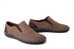 RIEKER B2460-25 brown, półbuty męskie. Brązowe półbuty na co dzień męskie Rieker, na lato, bez zapięcia. Za 295.12 zł.