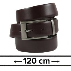 Pasek do Spodni Męski, Ciemny Brązowy 120cm, Skórzany, Elegancki, Możliwość Skrócenia -ZET. Brązowe paski damskie Zet, bez wzorów, ze skóry, eleganckie. Za 89.00 zł.